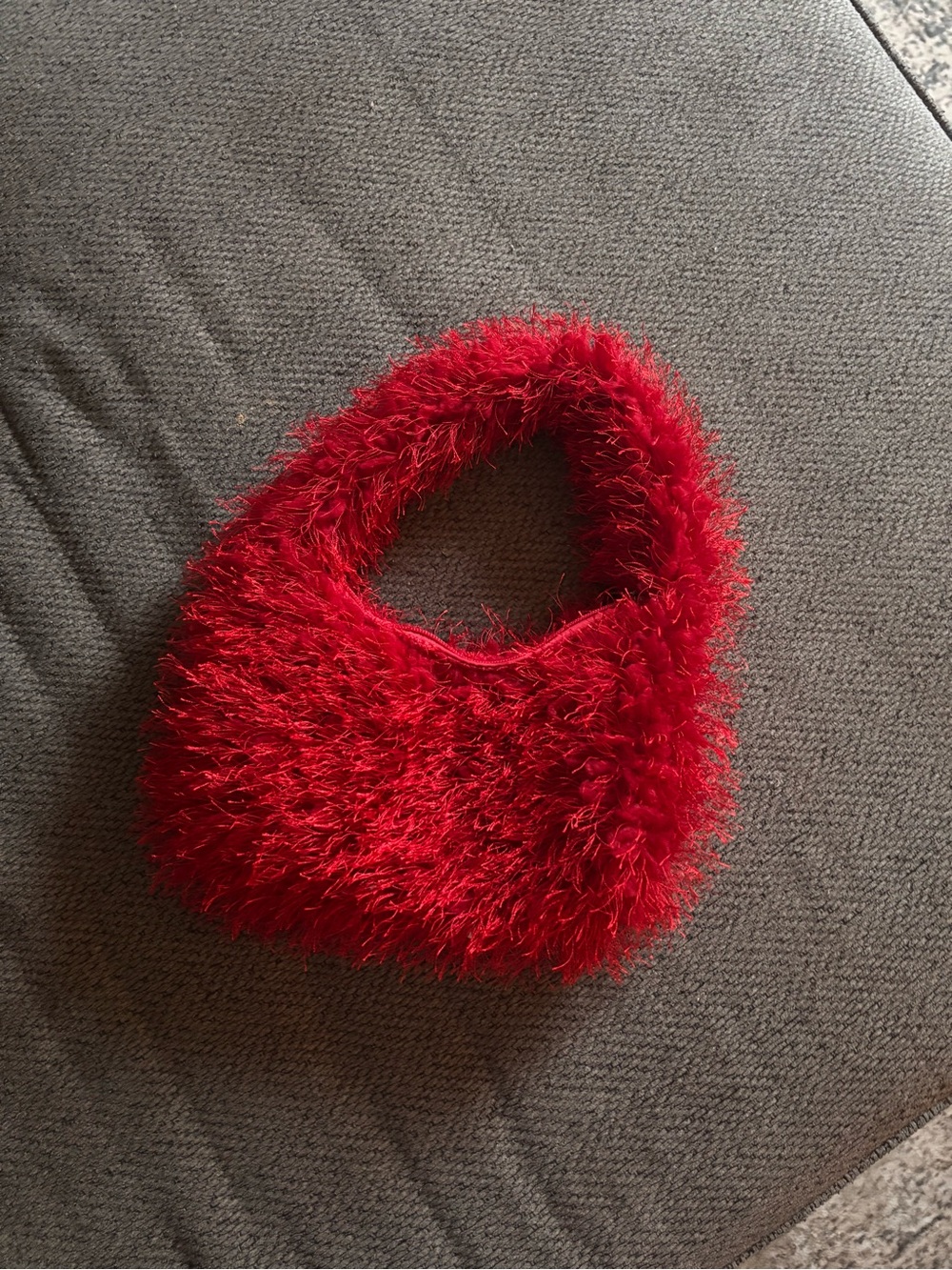 Red Fuzzy Shoulder Bag